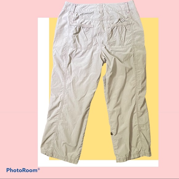 Sigrid Olsen Pale Khaki Green Roll-Up Cotton Capris - Picture 3 of 12